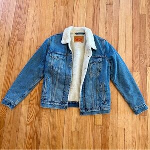 Levi's Cream Sherpa Lined Jacket